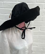 Image of New Accessorize Black Bucket Hat Womens One Size Floppy Oversized Summer Holiday