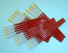 Image of Single Round Fine Synthetic Sable Artist Paint Brushes Watercolour Acrylic Oil