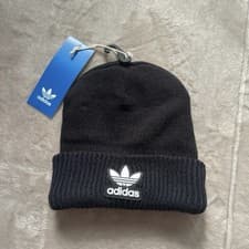 Image of Adidas Originals Trefoil Beanie In Black Brand New with Tags One Size Unisex