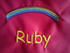 Image of Personalised Rainbow School/PE/Nursery/Drawstring Bag