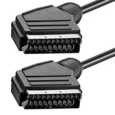 Image of 2m SCART Lead - Super Quality - Fully Wired 21 Pin Sky TV DVD AV Cable Black