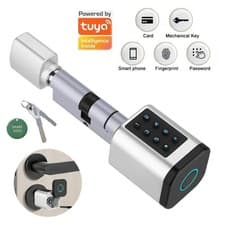 Image of Tuya Smart Door Lock Cylinder Fingerprint Password Card APP Unlock+Keys 60~90mm