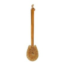 Image of Eco-friendly Wooden Long Handle Handmade Coir Fiber Toilet Brush for Bathroom