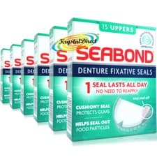 Image of 6x Seabond Gum Denture Fixative Maximum Strength Original Seals 15 Uppers