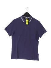 Image of Barbour Men's Polo S Blue 100% Cotton Basic New with tags