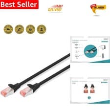 Image of 0.25m Cat 6 Ethernet Cable, High-Speed Data Transfer, S/FTP Shielded Black