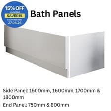Image of Modern High Gloss White Acrylic Bath Panel Bathroom Front Side End Many Sizes