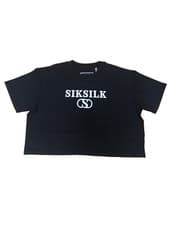 Image of SikSilk Womens Black Elegance Crop Tee UK10 Small