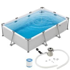 Image of Rectangular Large Swimming Pool Set with Filter Pump 300 cm x 207 cm x 66 cm