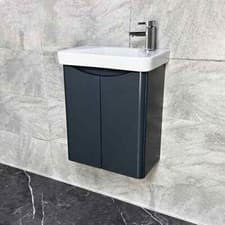 Image of Rio 500 x 280mm Wall Hung Cloakroom Vanity Unit & Basin in Matt Anthracite