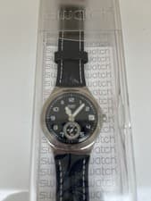 Image of New Swatch Irony Watch SUOK 111 Stainless Steel Swiss Quartz .