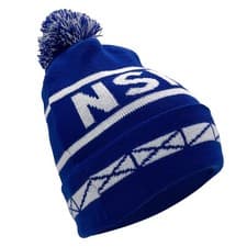 Image of Everton Bobble Hat NSNO Blue & White Adult Size - Football Gift