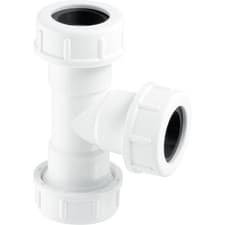 Image of McAlpine Overflow Compression Tee 19mm 23mm Pipe Fitting