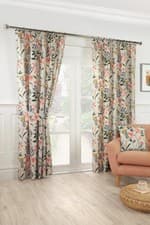Image of Sundour Meadow Floral Ready Made Lined 3" Pencil Pleat Curtains Pair Multi
