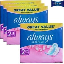 Image of Always Sensitive Long Ultra Sanitary Towels Size 2, Wings 12 Pads- Pack 4