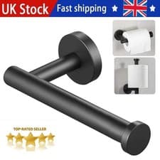 Image of Stainless Steel Toilet Paper Holder Matte Black Toilet Roll Holder Wall Mounted