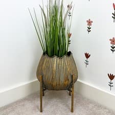 Image of Floor Standing Plant Pot Holder Stand Planter Vintage Decorative Vase Home Decor