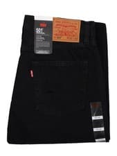 Image of Levis 501 Mens Original Straight Fit Regular Leg Denim Jeans Black New