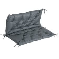 Image of Outsunny 2-Seater Garden Bench Cushion, Dark Grey, Refurbished