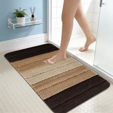 Image of Non Slip Bath Mat Super Soft Water Absorbent Bathroom Rug Washable Pedestal Mats