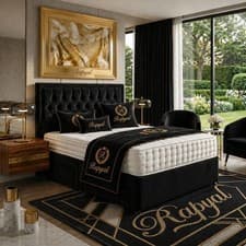 Image of LUXURY DIVAN BED SET WITH MATTRESS & HEADBOARD 4FT6 DOUBLE & 5FT KING SIZE