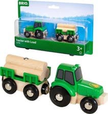 Image of BRIO World - Farm Tractor with Load for Kids Age 3 Years Up - Compatible with al
