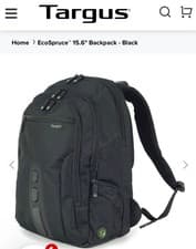 Image of BRAND NEW Targus EcoSpruce 15.6 inch Laptop Backpack - Black with Green Lining