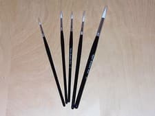 Image of major brushes sable round tip synthetic new x 4 + 1 free paint brush