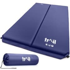 Image of Double Camping Mat Self Inflating Inflatable Roll Mattress Extra Thick 5cm Trail