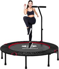 Image of Mini Trampoline With Handle Fitness rebounder Exercise Gym Bouncer 40" / 48"