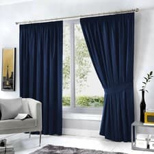 Image of Blackout Pencil Pleat Curtain Insulated Thermal Short Window Bedroom Curtains