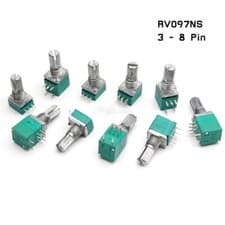 Image of RV097NS 3 - 8 Pin Single Double Potentiometer 6mm Metal Shaft With ON/OFF Switch