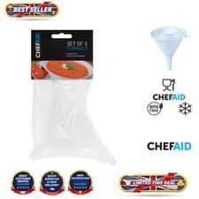 Image of Chef Aid 3-Piece Funnel Set in Elegant White - BPA-Free & Dishwasher Safe