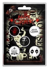 Image of Alice Cooper Eyes 5 Button Set Badge Pack Metal Badges Official