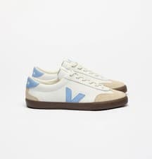Image of Volley White Aqua Bark VEJA Blue Leather Sneakers Brand New Size UK 6 EU 39