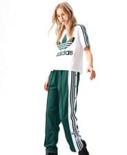 Image of Adidas Women Adi Break 3-Stripes Green Jogging Pants, Size M