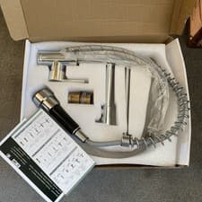 Image of Modern Mono Kitchen Sink Mixer Taps Pull Out Twin Dual Spout Spray Single Lever