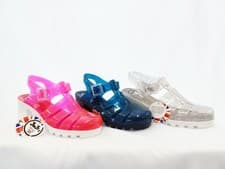 Image of Ladies jelly shoes heels sandals holiday beach party glitter women - JUJU Babe
