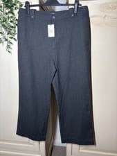 Image of White Stuff Size 18 Belle Tweedy Wide Leg Trousers Grey RRP £65