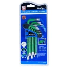 Image of BlueSpot 9Pcs Long Arm Torx Key Set T10-T50 Allen TRX-Star Tamper Proof Reach