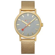 Image of Mondaine Classic Quartz Grey Dial Steel Strap Unisex Watch A660.30360.80SBM