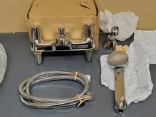Image of Bristan chrome lever bath shower mixer with ceramic disc valves val2 bsm c cd