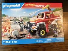 Image of Playmobil 71824 Action Heroes Fire Rescue Truck Playset - New