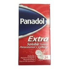 Image of Panadol Extra Soluble 24 Tablets Paracetamol 500mg Caffeine 65mg Pain Relief