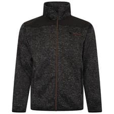 Image of Kam Plus Size Twisted Marl Fleece Jacket For Men in Black, 2XL-8XL