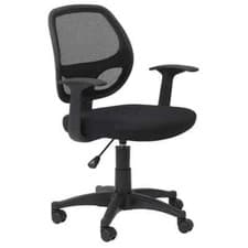 Image of Alphason Davis Desk & Office Chair in Black with Fabric Seat & Mesh Back
