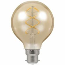 Image of Crompton LED G80 GLOBE Spiral Filament Antique Dimmable 6W 2200K BC B22 6614
