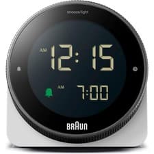 Image of Braun Digital Alarm Clock With Rotating Bezel For Quick Time Setting - White