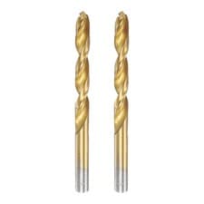 Image of 2pcs Titanium Twist Drill Bit 25/64" Dia Round Shank High Speed Steel Drills