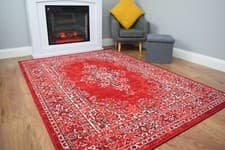 Image of New Modern Traditional Faded Grey Gold Rug Large Small Living Room Mat Cheap UK